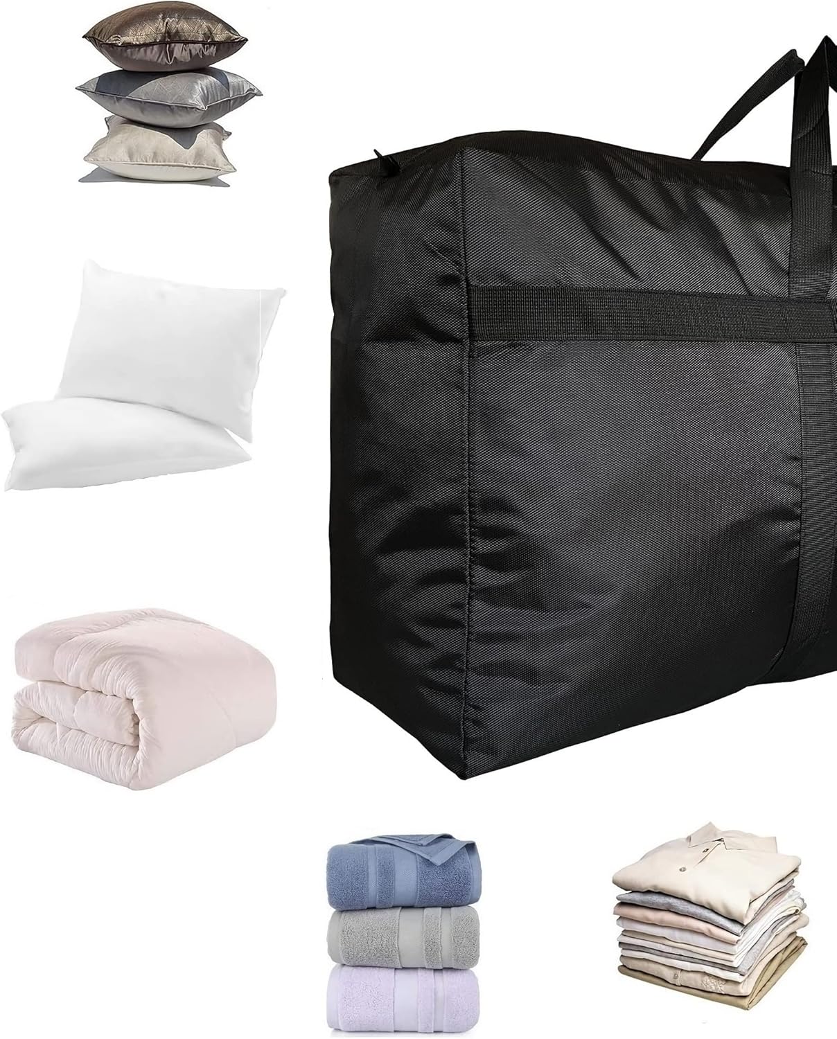 Extra Large Storage Duffle Bag for Travel, Black Oversized Giant Big Traveling Duffle Bag - Image 8